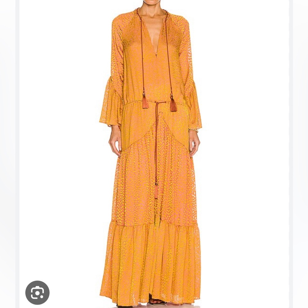 ALEXIS Melodie Maxi Amber Gold Orange Boho Maxi Gown Dress